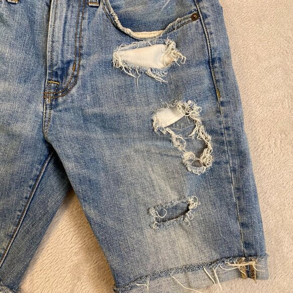 American Eagle Womans Shorts Size 28 Core Flex Distressed Denim Destroyed - Picture 9 of 13